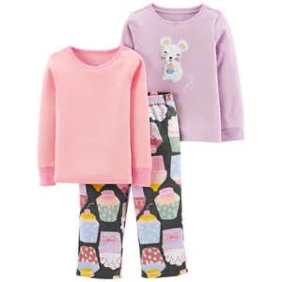 Carter's Girls 3 Pc PJ Set Size 6 - Picture 1 of 1